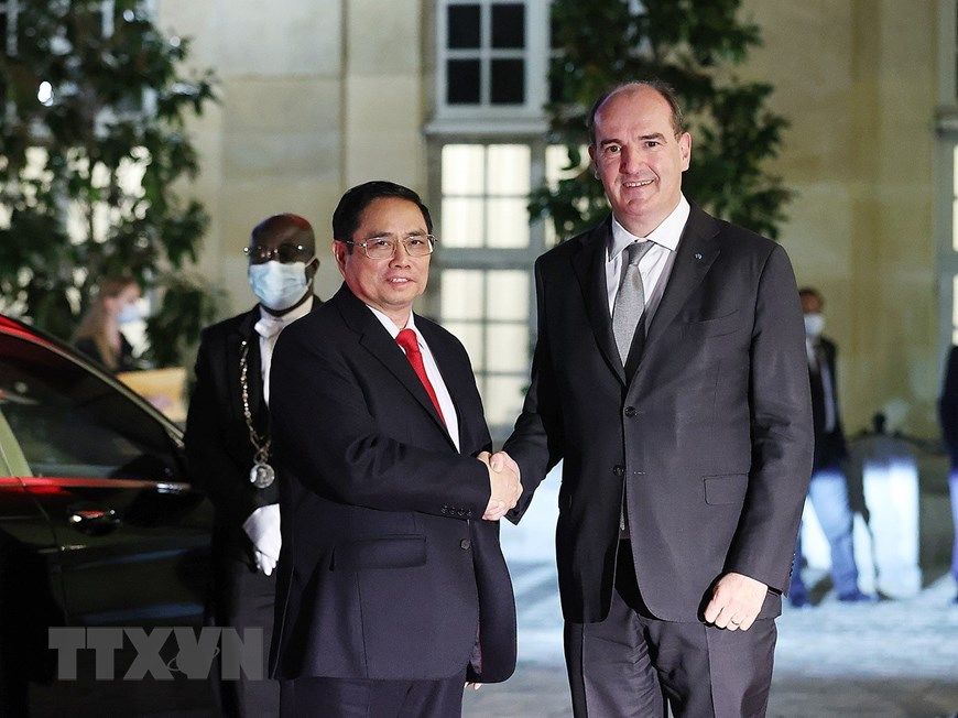 Thủ tướng Pháp Jean Castex đích thân đón Thủ tướng Phạm Minh Chính