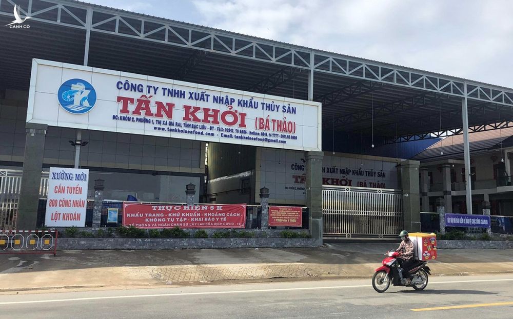 Công ty Xuất nhập khẩu thuỷ sản Tấn Khởi ở Bạc Liêu. Ảnh: An Bình