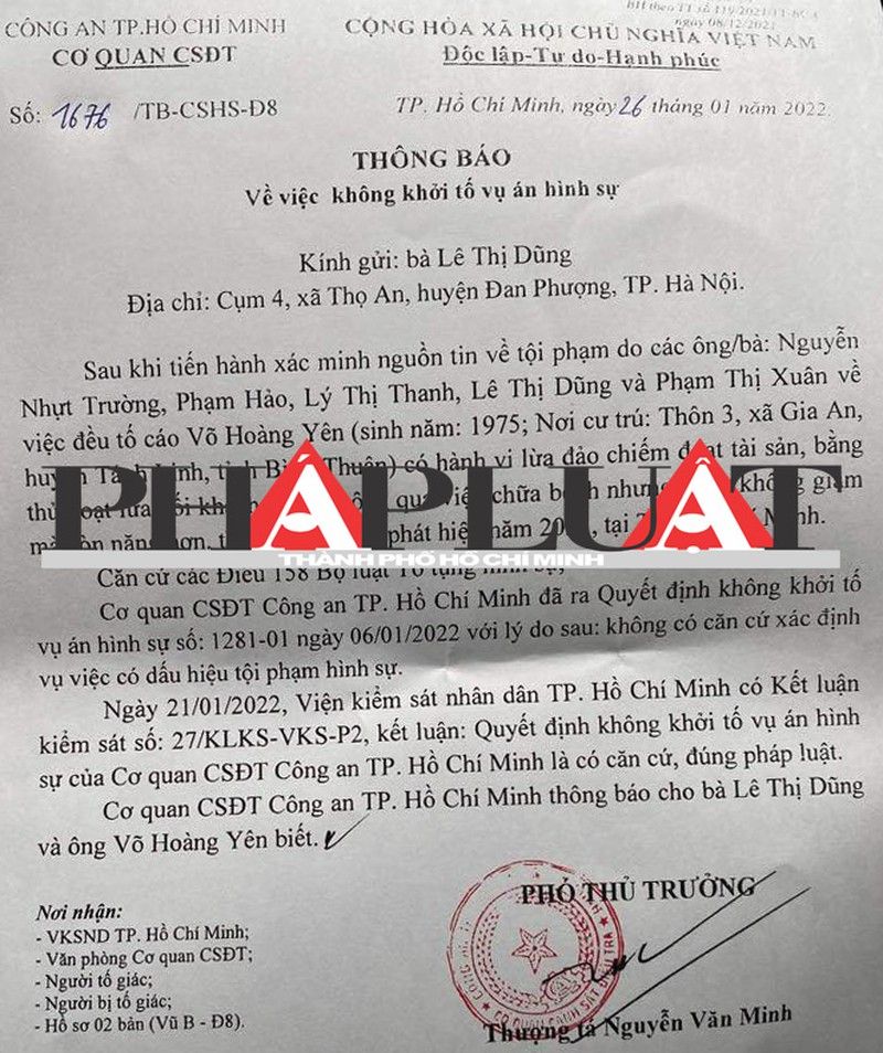 Công an TP.HCM: Không có căn cứ xác định ông Võ Hoàng Yên lừa đảo chữa bệnh - ảnh 1