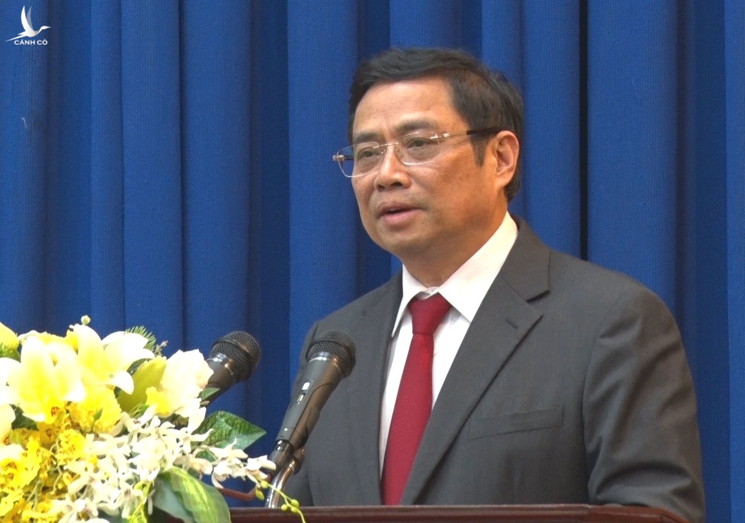 Trưởng ban Tổ chức Trung ương Phạm Minh Chính phát biểu tại buổi lễ - Ảnh: Minh Châu