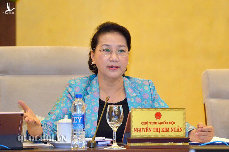 Chủ tịch Quốc hội Nguyễn Thị Kim Ngân góp ý kiến tại buổi lại việc. Ảnh: Quochoi.vn 