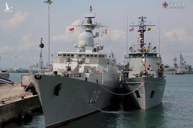Đây là lần đầu tiên Việt Nam cử tàu chiến tham dự triển lãm IMDEX và còn là một trong các tàu chiến mạnh nhất có trong biên chế Quân chủng Hải quân. Ảnh: haohanfwa.com