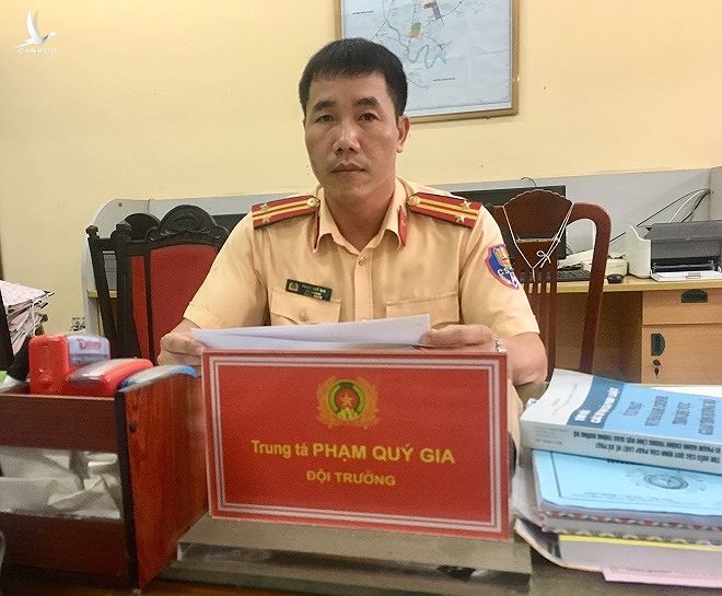 Trung tá Phạm Qúy Gia, Đội trưởng đội CSGT trật tự Công an huyện Gia Lộc. 