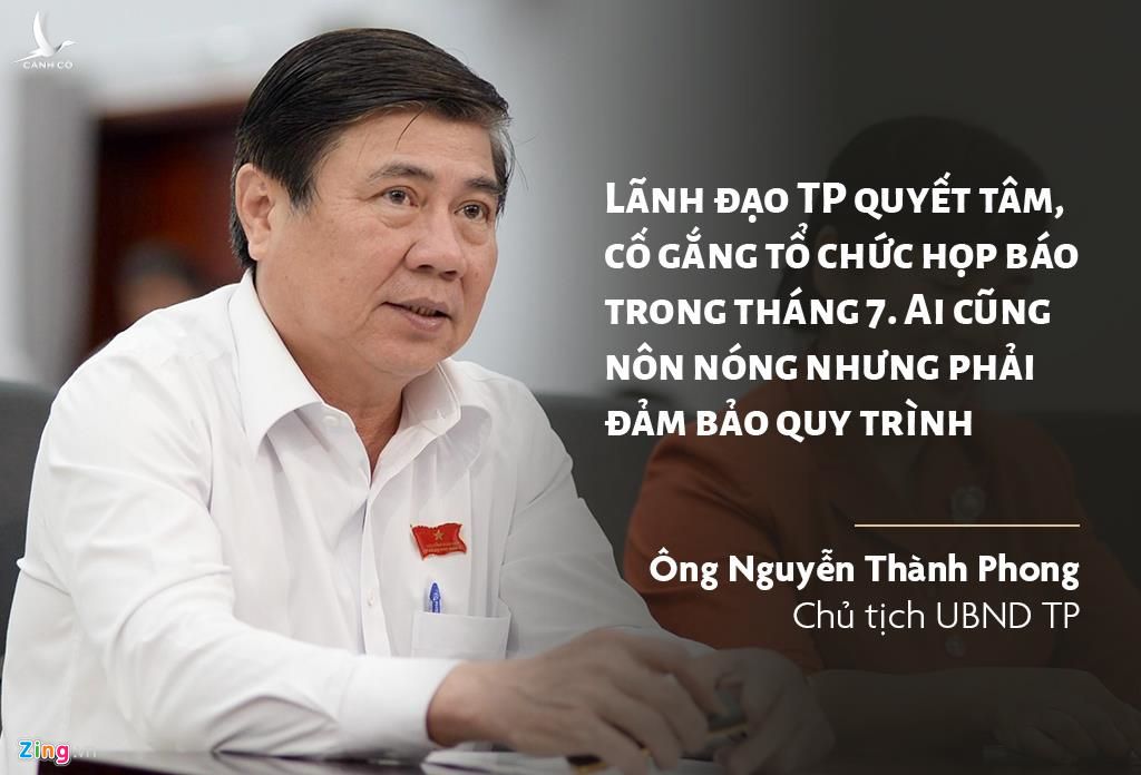 Để chuẩn bị cho buổi họp báo thông tin các vấn đề liên quan đến Thủ Thiêm, lãnh đạo TP.HCM cho biết cần phải chuẩn bị kỹ lưỡng từng bước. TP đã trình dự thảo kế hoạch thực hiện kết luận 1037 của Thanh tra Chính phủ cho ban Thường vụ Thành ủy, sau đó tiếp tục hoàn thiện kế hoạch để xin ý kiến các bộ, ngành. Sau khi các bộ ngành cho ý kiến, TP tiếp tục xin ý kiến ban Thường vụ Thành ủy một lần nữa. 