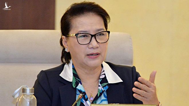Chủ tịch Quốc hội Nguyễn Thị Kim Ngân phát biểu tại phiên họp ngày 12.8 