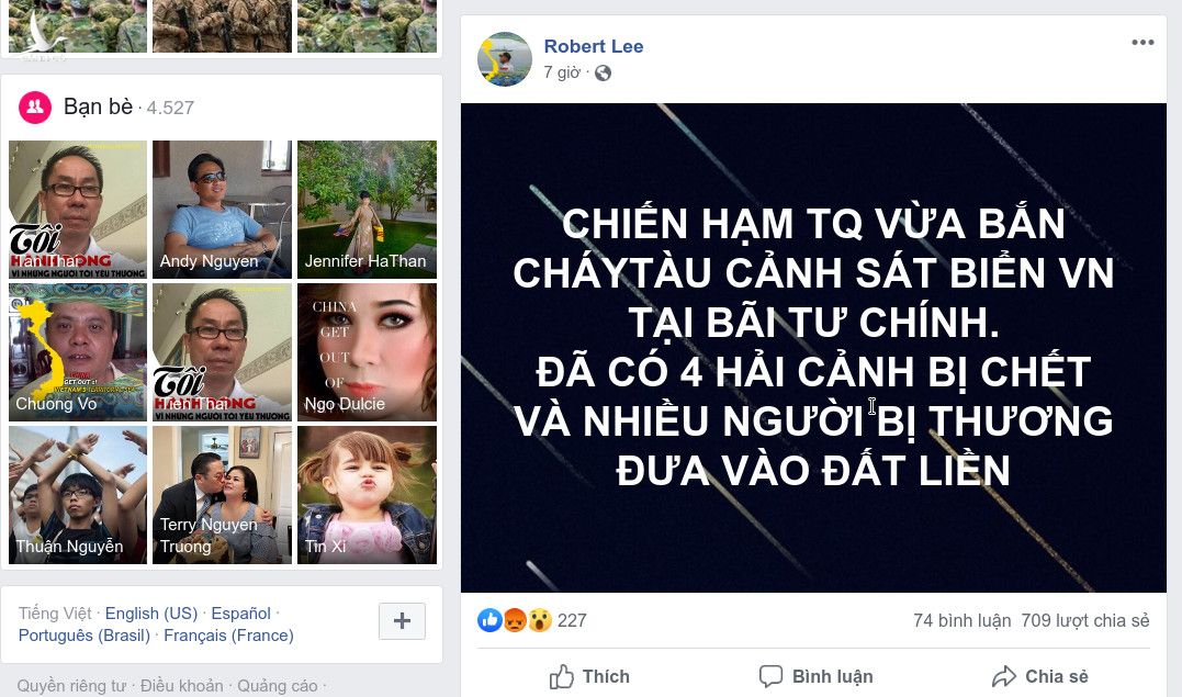 Thông tin trên trang cá nhân của Robert Lee 