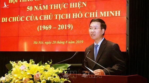 Trưởng Ban Tuyên giáo T.Ư Võ Văn Thưởng phát biểu tại hội thảo /// Ảnh TTXVN