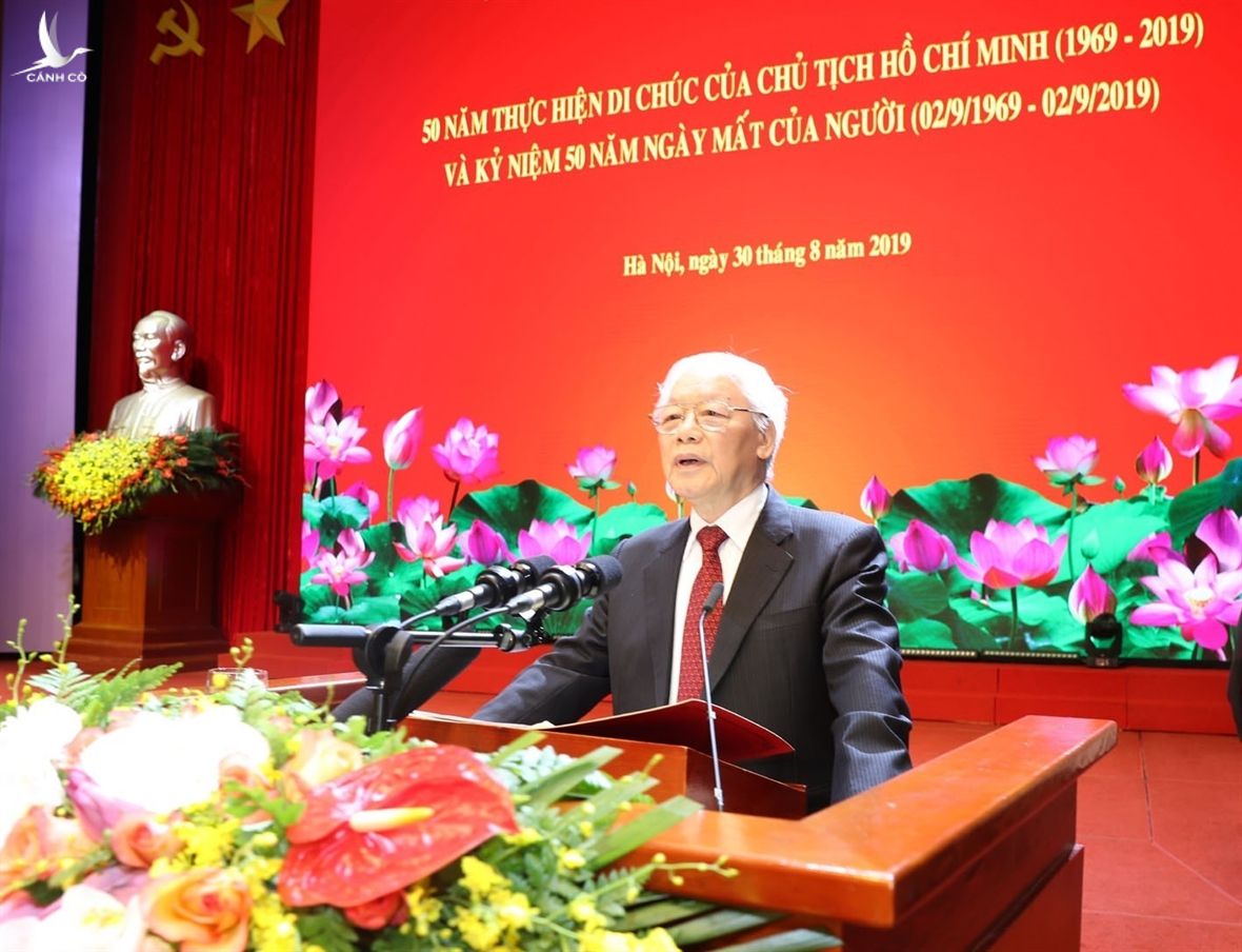 Tổng Bí thư Nguyễn Phú Trọng tại lễ kỷ niệm  50 năm Di chúc và cũng là ngày mất của Hồ Chủ tịch