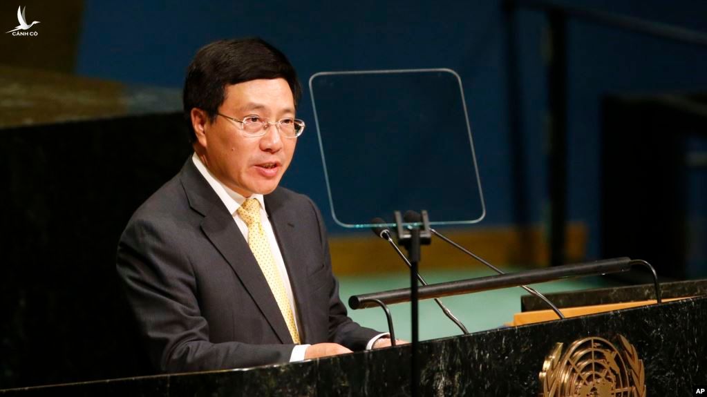 Phó Thủ tướng kiêm Bộ trưởng Ngoại giao Phạm Bình Minh phát biểu trước Đại Hội đồng Liên Hợp Quốc năm 2016.