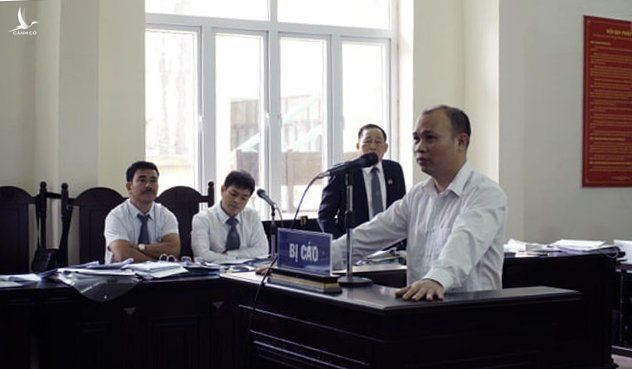Bị cáo Bùi Mạnh Giáp trong phiên tòa sơ thẩm (lần 2).