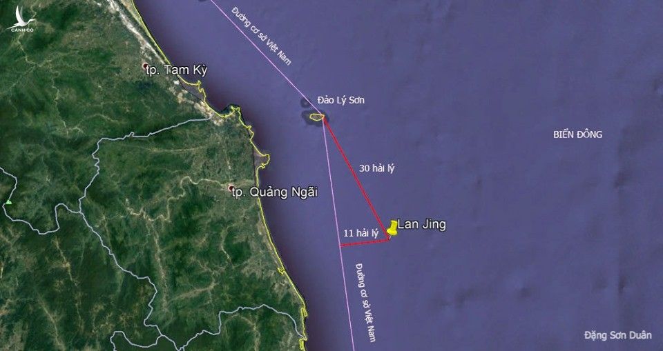 Ảnh 4: Vị trí của tàu Lam Kình vào lúc 9h42' sáng ngày 3/9/2019 (giờ Việt Nam) (Nguồn: Đặng Sơn Duân).