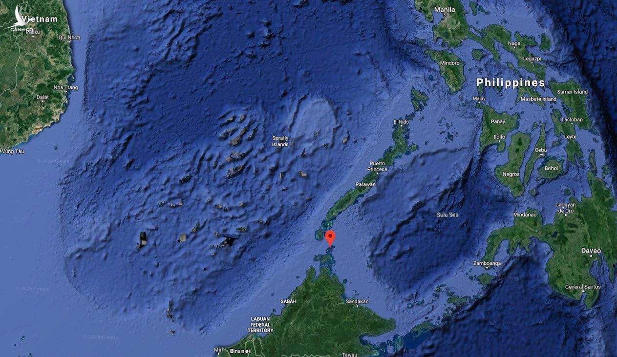 Vị trí đảo Mangsee của Philippines. Đồ họa: Google Map. 