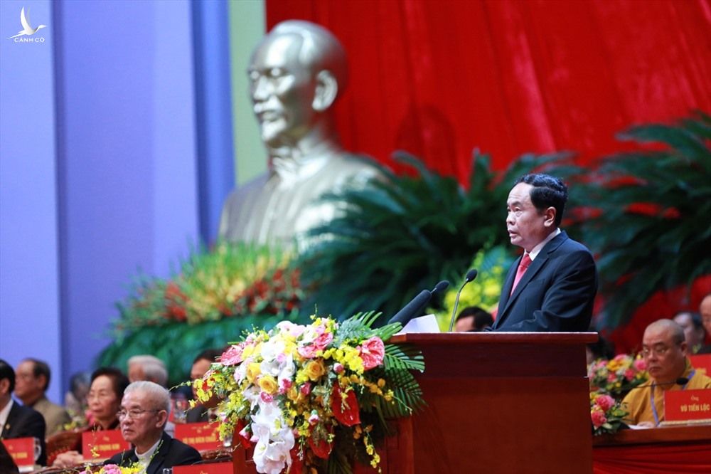 Ông Trần Thanh Mẫn - Chủ tịch Ủy ban Trung ương MTTQ trong phiên khai mạc Đại hội