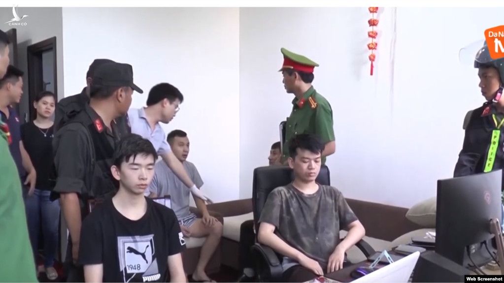 Các công dân Trung Quốc bị chính quyền Đà Nẵng bắt giữ hôm 6/6/2019. Photo Da Nang TV 