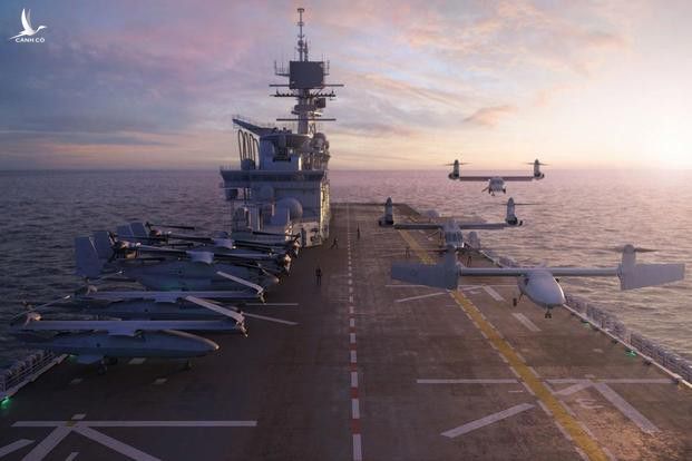 Trong tương lai không xa, chiếc V-247 Vigilant sẽ kết hợp cùng MV-22 Osprey để tạo ra một biên đội vô cùng độc đáo trên các tàu đổ bộ tấn công của thủy quân lục chiến Mỹ. 