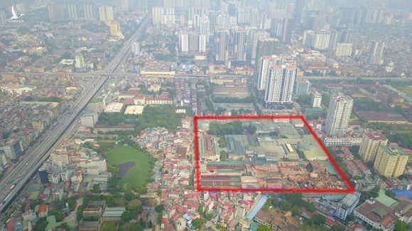 Khu đất Công ty Rạng Đông (khoanh đỏ) được quy hoạch xây dựng cao đến 50 tầng /// Ảnh Lê Quân 