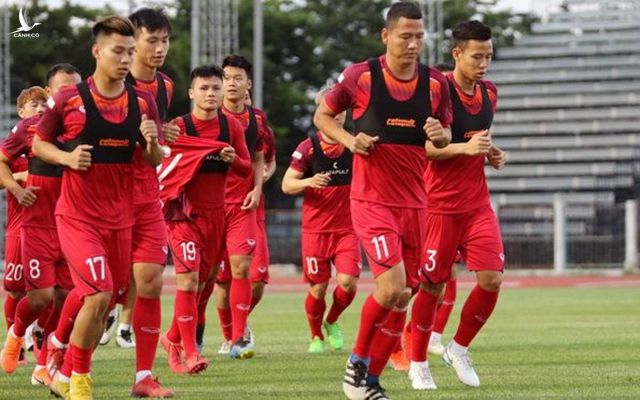 Một buổi tập luyện của đội tuyển Việt Nam chuẩn bị cho vòng loại thứ hai World Cup 2022. 