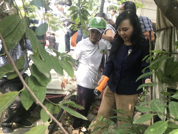 Bộ trưởng Nguyễn Thị Kim Tiến đến nhà dân hướng dẫn cách phòng tránh sốt xuất huyết - Ảnh 1.