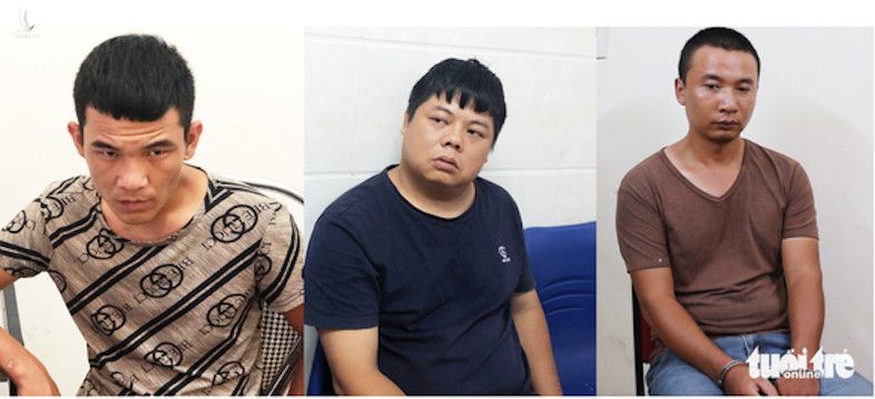 Nhóm nghi phạm quốc tịch Trung Quốc làm giả thẻ ATM để chiếm đoạt tài sản - Ảnh: DOÃN HÒA 
