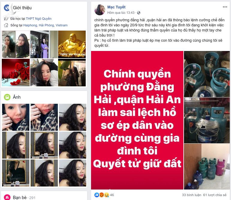 Bà Mạc Thị Tuyết bức xúc tới mức lên Facebook đưa ra thông điệp thế này đây 