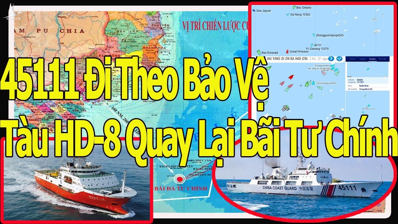 Tà u hải cảnh 45111 và 46111, hai chiếc tà u ÄÆ°á»£c trang bá» pháo 76 mm cá»§a Trung Quá»c Äã tham gia há» tá»ng tà u Hải Dương Äá»a Chất 8