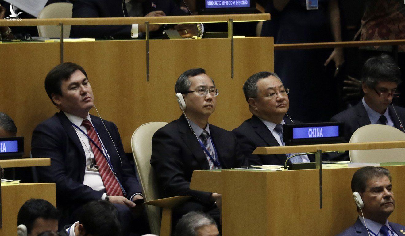 Đại diện TQ có mặt tại Đại Hội Đồng Liên Hiệp Quốc hôm 24/9. Ảnh: AP