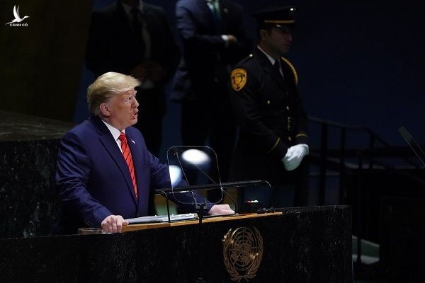 Tổng thống Mỹ Donald Trump phát biểu tại Đại Hội Đồng Liên Hiệp Quốc hôm 24/9. Ảnh: Reuters 