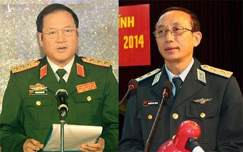 Thượng tướng Phương Minh Hòa (ảnh trái) và Trung tướng  Nguyễn Văn Thanh