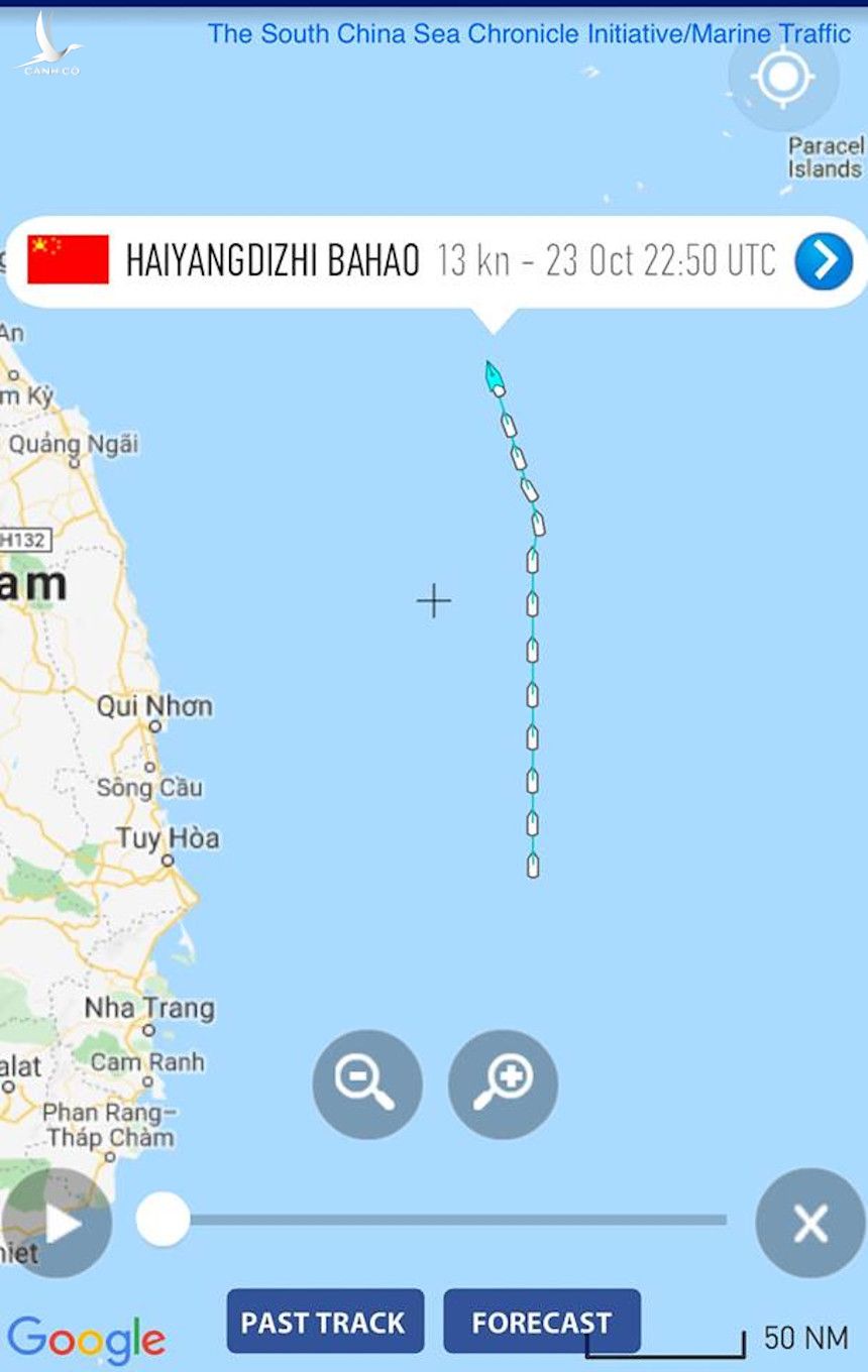 Tàu khảo sát của Trung Quốc đang đi thẳng về cảng Hải Nam