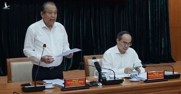 Phó thủ tướng Trương Hòa Bình phát biểu tại buổi làm việc /// Ảnh: TTXVN