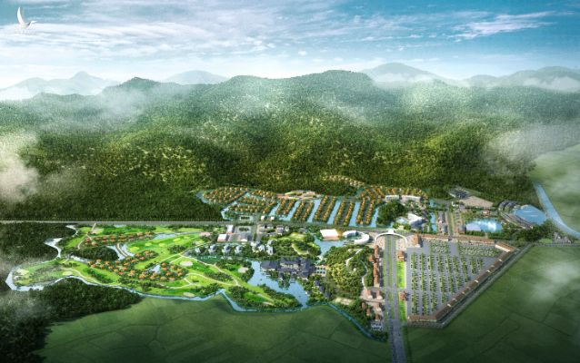 Phối cảnh dự án khu du lịch nghỉ dưỡng Hương Sơn (huyện Mỹ Đức).