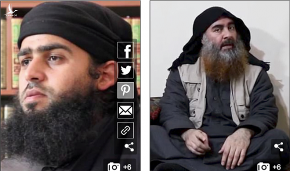 Người kế nhiệm thủ lĩnh IS Abu Bakr al-Baghdadi, Abu Hassan al-Muhajir (trái), bị cho là đã thiệt mạng /// Ảnh chụp màn hình Daily Mail