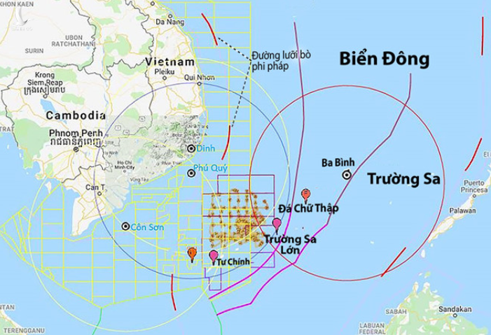 Vị trí của bãi Tư Chính/Nam Côn Sơn nằm trong vùng đặc quyền kinh tế và thềm lục địa của Việt Nam