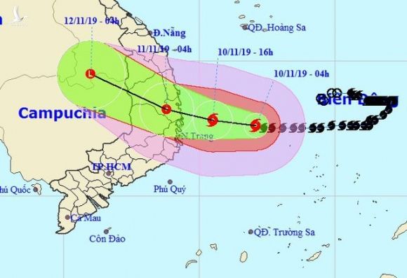 Bão số 6 giữ nguyên hướng, dự kiến vào Quảng Ngãi đến Khánh Hòa - 1