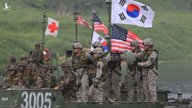 Binh sĩ Mỹ tham gia tập trận cùng quân đội Hàn Quốc năm 2017. Ảnh: Korea Times. 