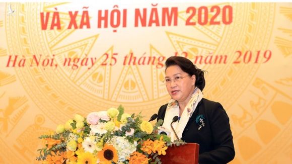 Chủ tịch Quốc hội Nguyễn Thị Kim Ngân phát biểu tại hội nghị /// Ảnh Mạnh Dũng