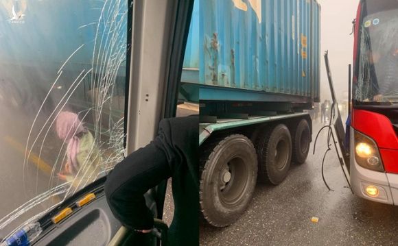 Xôn xao câu chuyện tài xế container để xe khách mất phanh đâm vào sườn xe, cứu 20 người thoát cửa tử