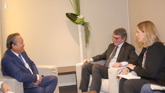Phó thủ tướng Trương Hòa Bình và Chủ tịch Nghị viện châu Âu tại buổi gặp /// Ảnh BNG