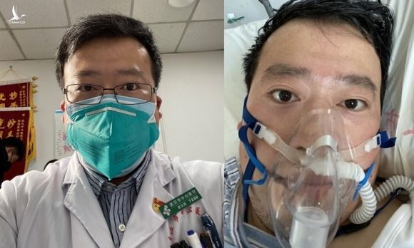 Bác sĩ Lý Văn Lượng trước và sau khi nhiễm nCoV. Ảnh: Weibo.