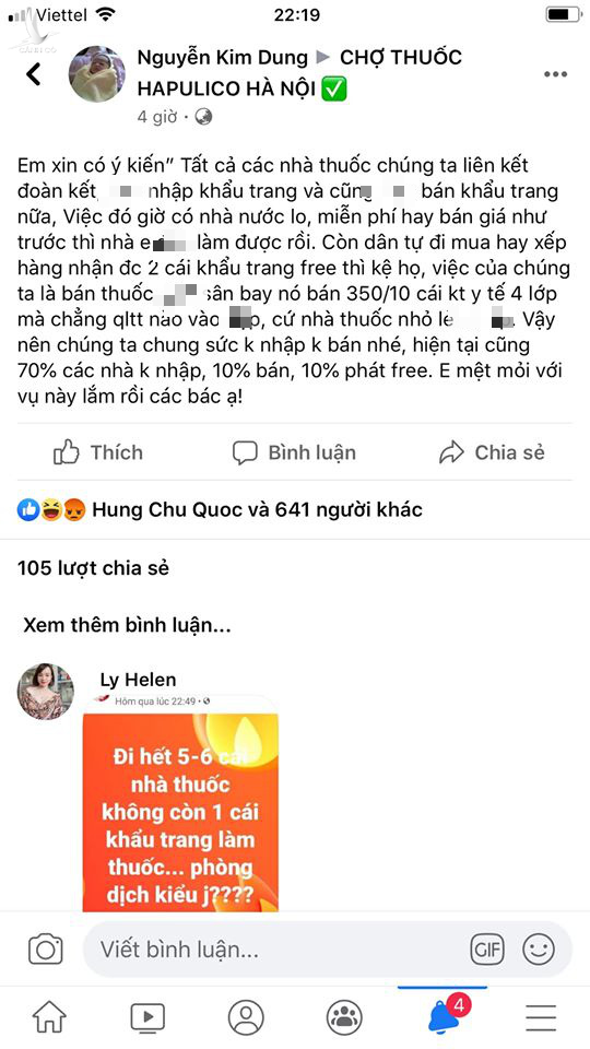 Có người lên nhóm kín Facebook kêu gọi không nhập, không bán khẩu trang.