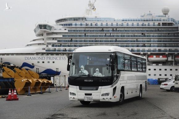 The Diamond Princess is docked in Yokohama. Photo: AP