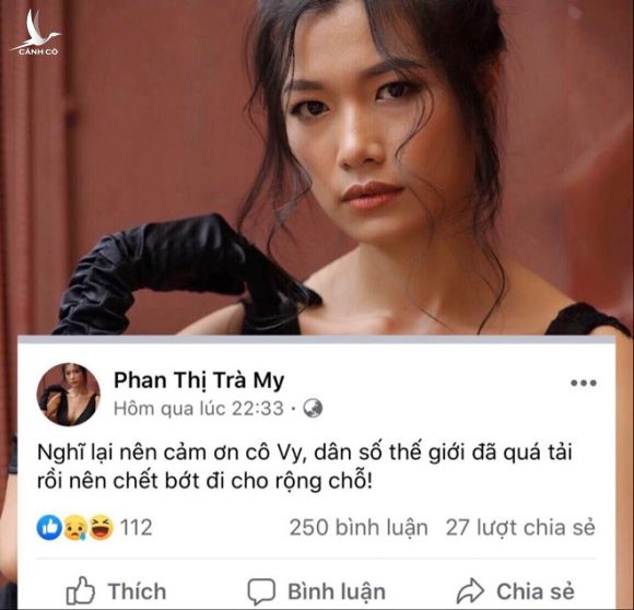 Trà My bị chỉ trích gay gắt vì phát ngôn vô cảm giữa dịch bệnh Covid-19 /// Ảnh: FBNV/Chụp màn hình