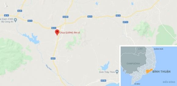 Thuong toa va nguoi lam cong qua tu vong trong chua hinh anh 2 map_binhthuan_chuaquangan.JPG