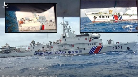 3 tàu Trung Quốc uy hiếp tàu cá của ngư dân Quảng Ngãi /// Ảnh: Ngư dân cung cấp