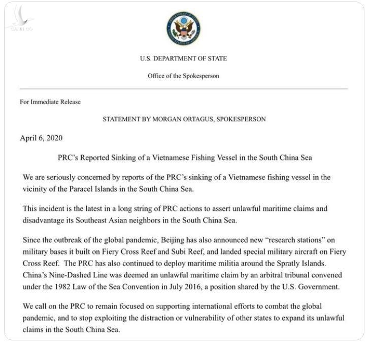 Mỹ lên án Trung Quốc đâm chìm tàu cá Việt Nam - 2