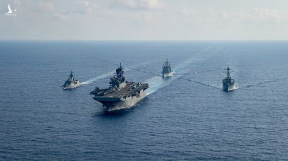 Các tàu chiến của Mỹ, Úc tham gia tập trận ở Biển Đông /// Bộ Quốc phòng Úc