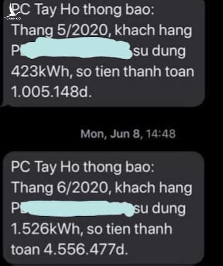 Một hoá đơn tiền điện của khách hàng ở Hà Nội tăng gấp 4 lần. 