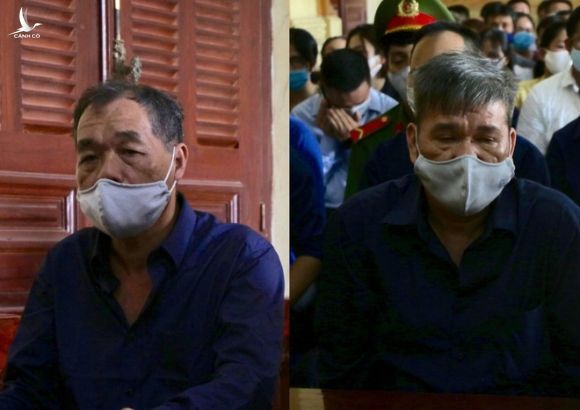 Bị cáo Trầm Bê (trái) và bị cáo Dương Thanh Cường (phải) tại tòa /// Ảnh: Khả Hòa 