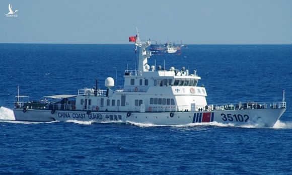 Tàu hải cảnh Trung Quốc hoạt động gần nhóm đảo tranh chấp Senkaku/Điếu Ngư hồi năm 2016. Ảnh: JCG.