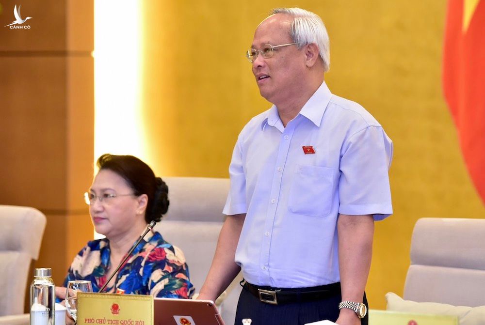 Phó chủ tịch Quốc hội Uông Chu Lưu phát biểu tại phiên họp Thường vụ Quốc hội sáng 14/7. Ảnh: Hải Ninh